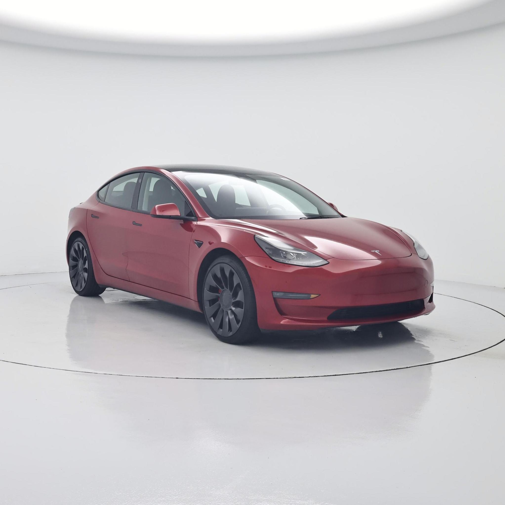 Red 2023 Tesla Model 3 Sedan All-Wheel Drive Automatic