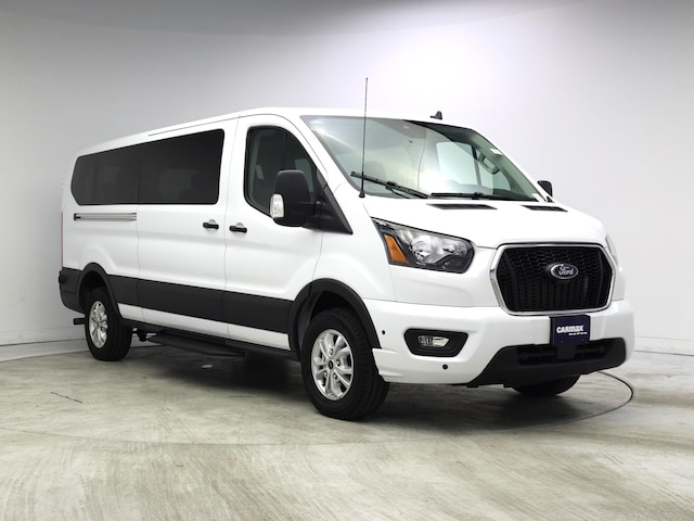 White 2024 Ford Transit Passenger 350 XLT Low Roof LB RWD Van Rear-Wheel Drive Automatic