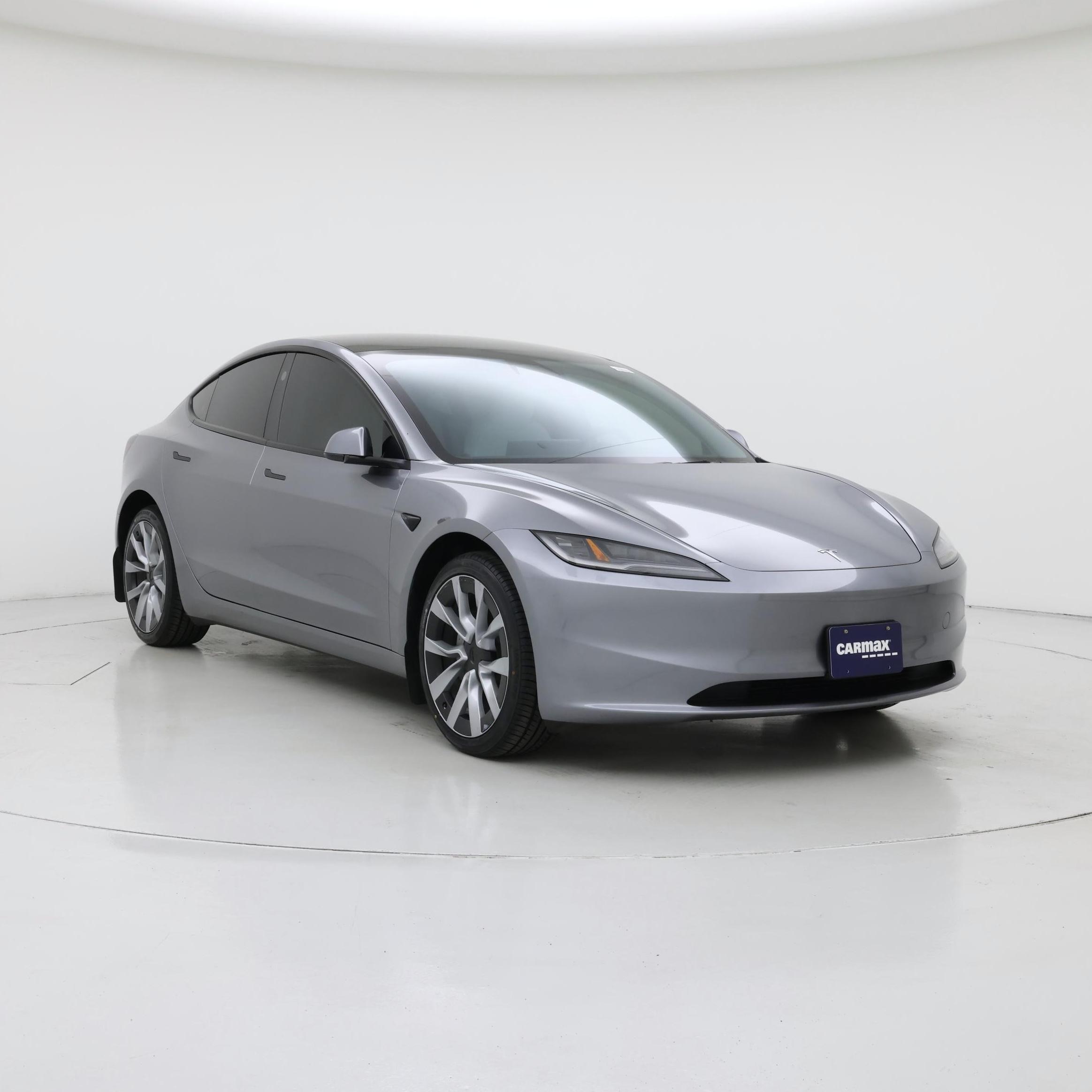 Silver 2024 Tesla Model 3 Long Range RWD Sedan Rear-Wheel Drive Automatic