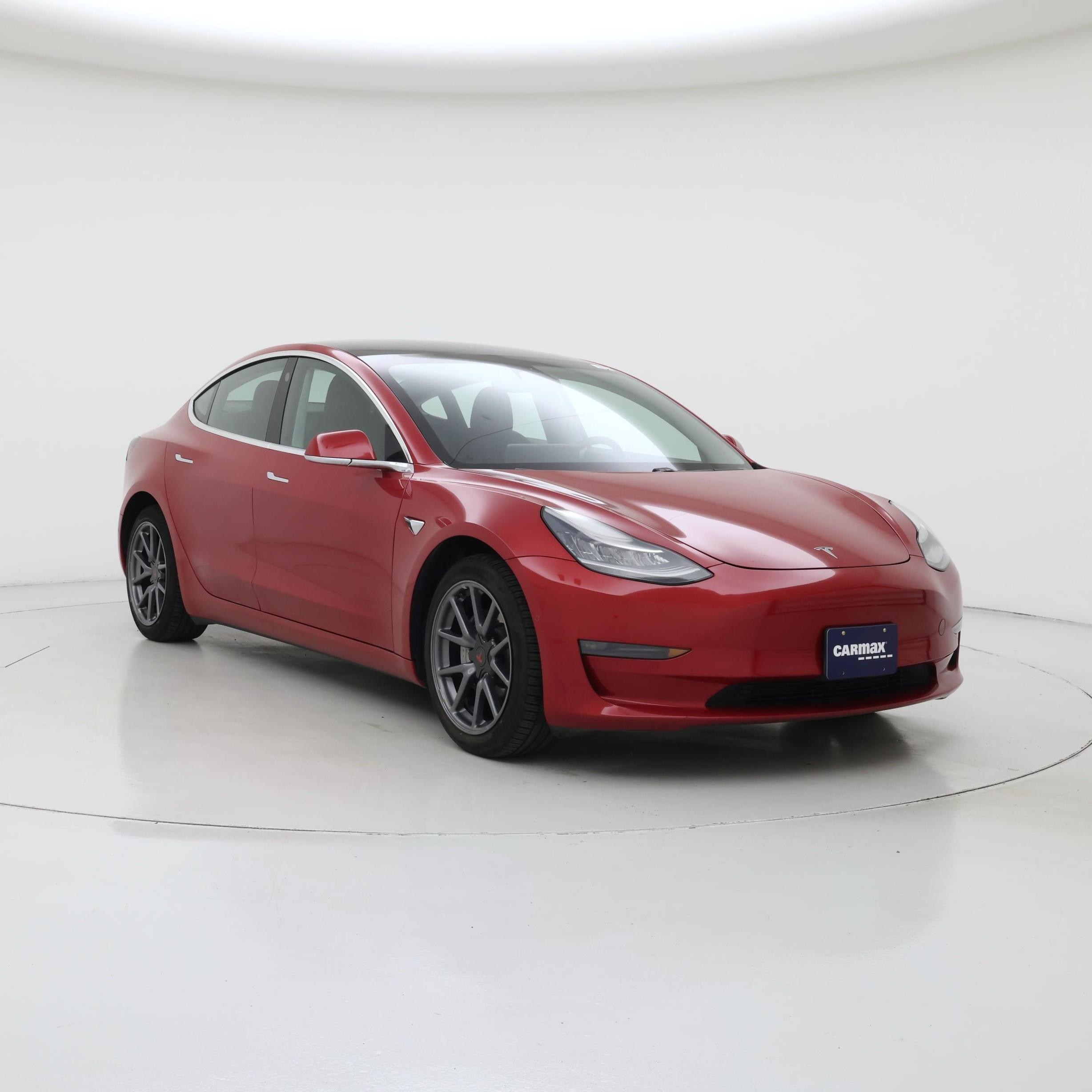 Red 2020 Tesla Model 3 Sedan All-Wheel Drive Automatic