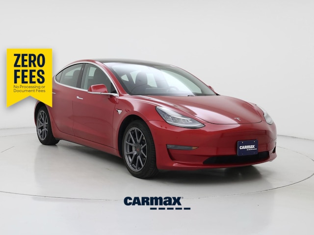 Red 2020 Tesla Model 3 Sedan All-Wheel Drive Automatic