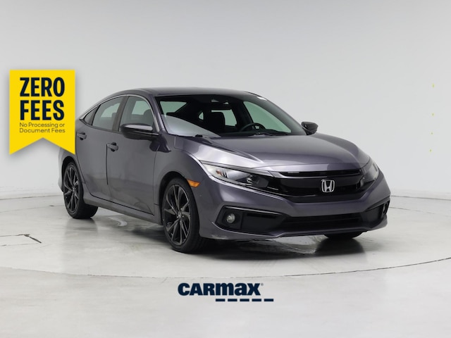 Gray 2019 Honda Civic Sport FWD Sedan Front-Wheel Drive Automatic