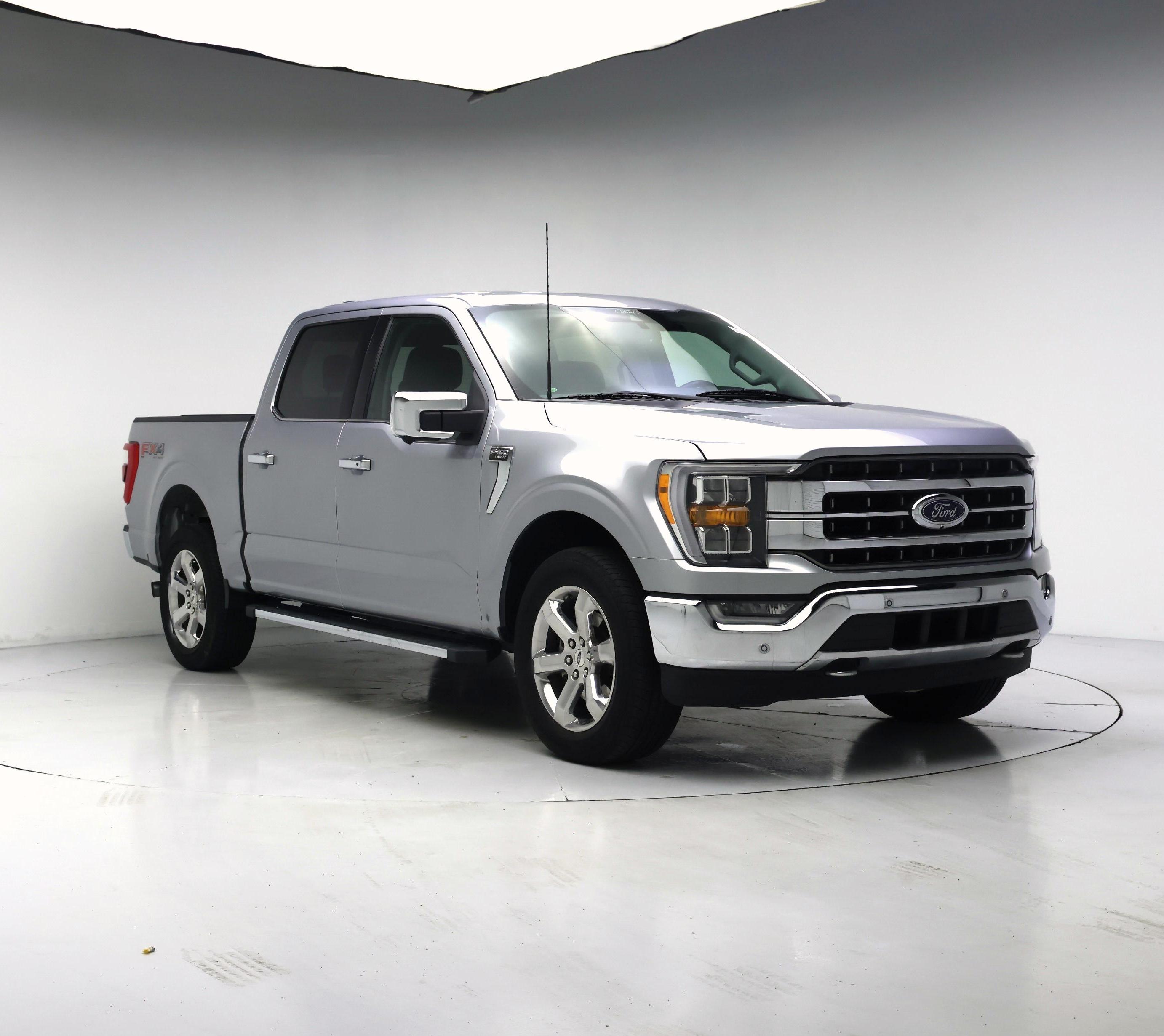 Silver 2021 Ford F-150 Pickup Truck Four-Wheel Drive Automatic