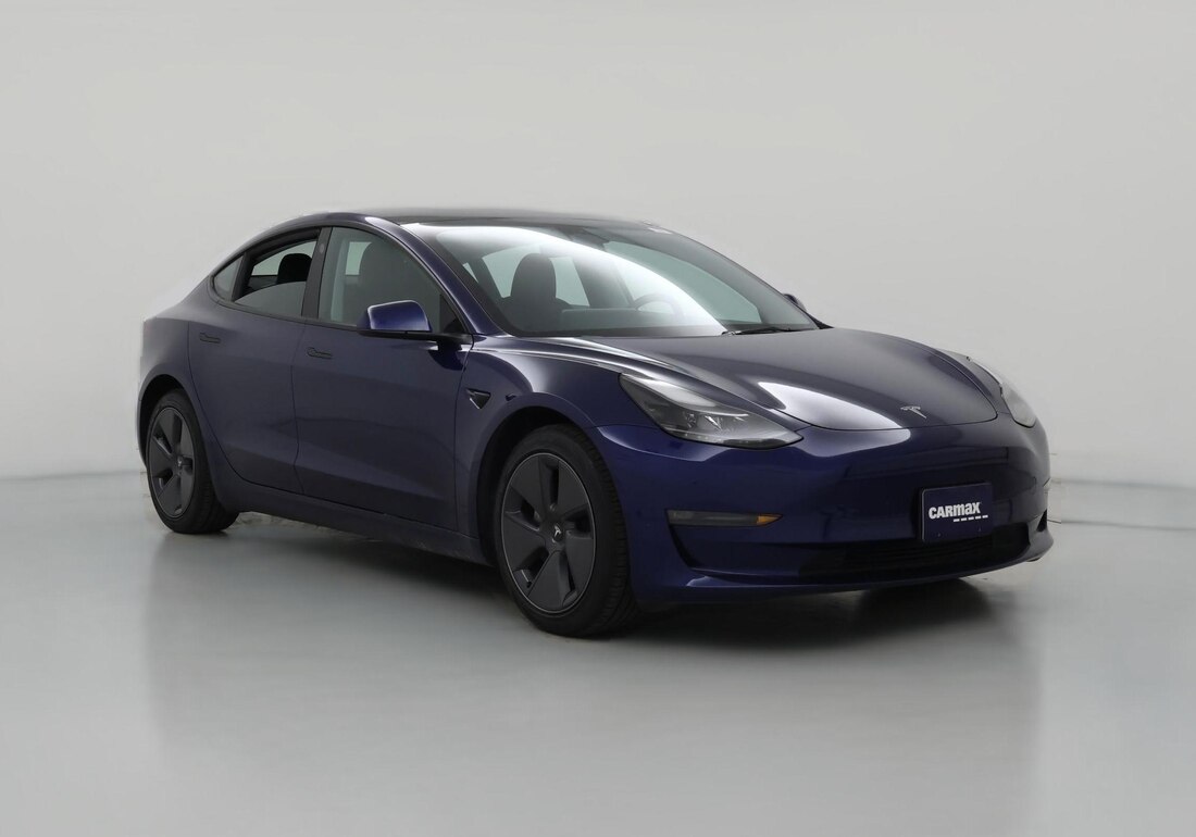 2023 Tesla Model 3 Long Range All-Wheel Drive in Blue — CarMax photo