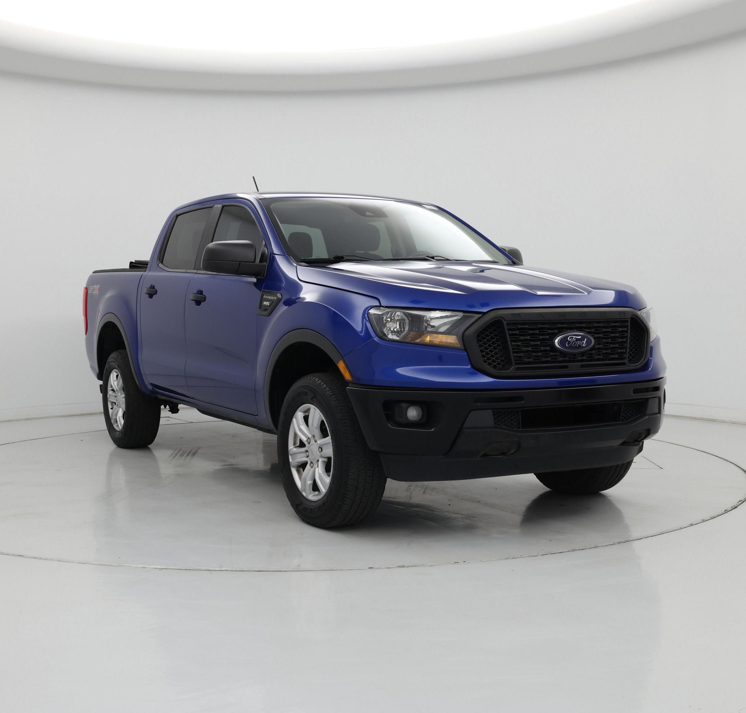 Blue 2019 Ford Ranger Pickup Truck Four-Wheel Drive Automatic