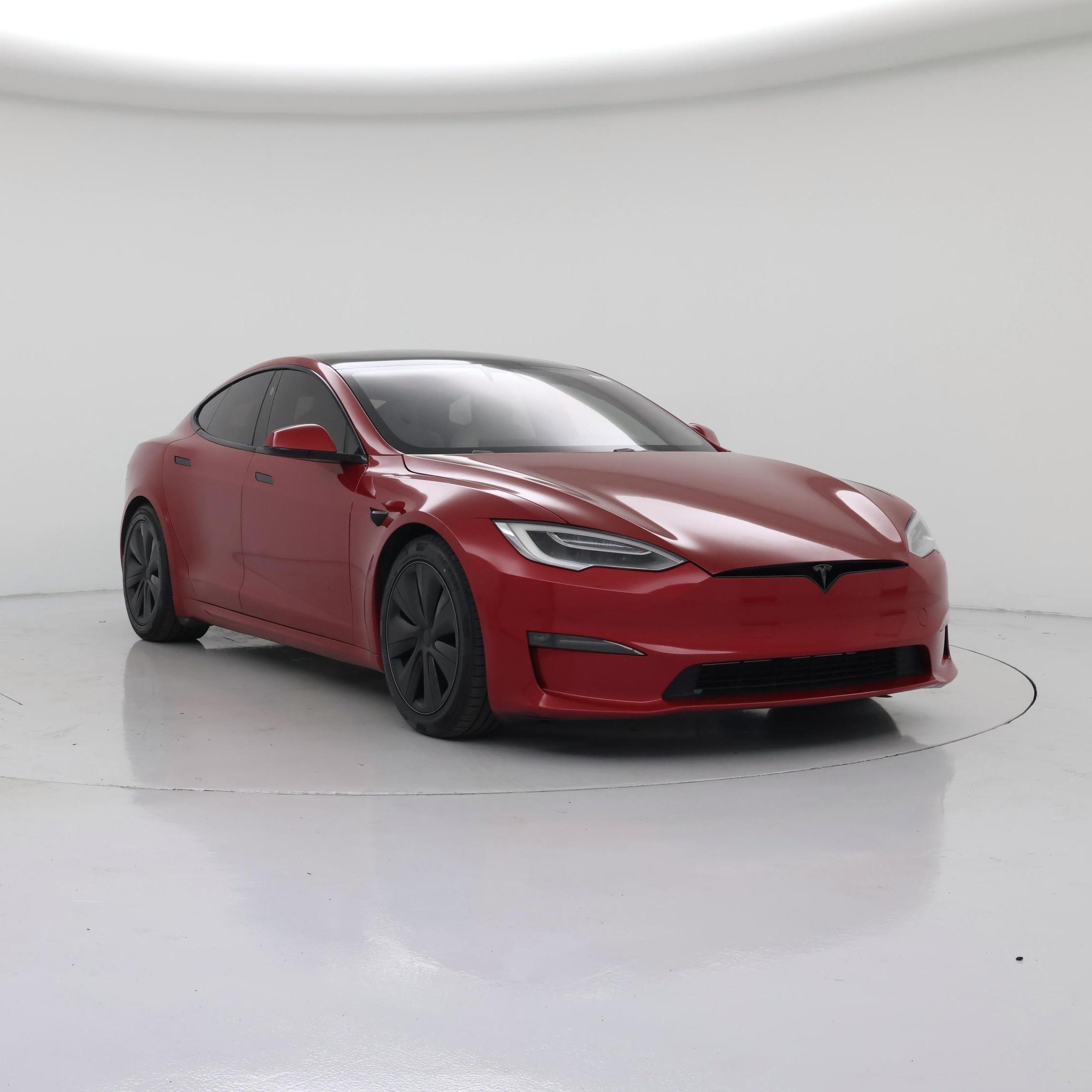 Red 2022 Tesla Model S Sedan All-Wheel Drive Automatic