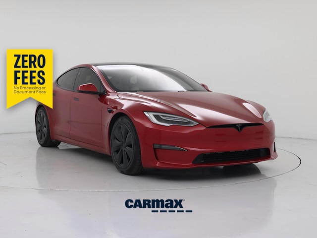 Red 2022 Tesla Model S Sedan All-Wheel Drive Automatic