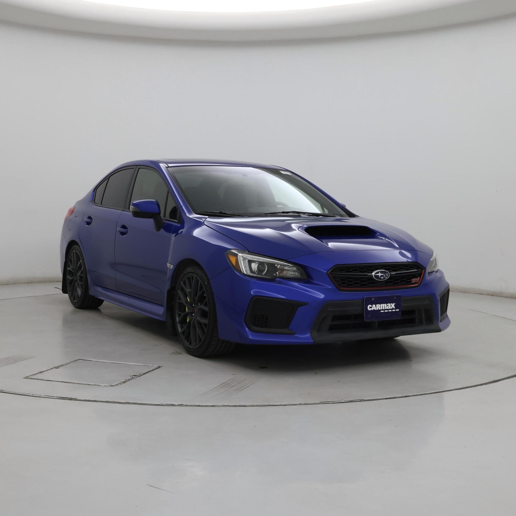 Blue 2018 Subaru WRX STI Limited AWD with Low Profile Spoiler Sedan All-Wheel Drive Manual