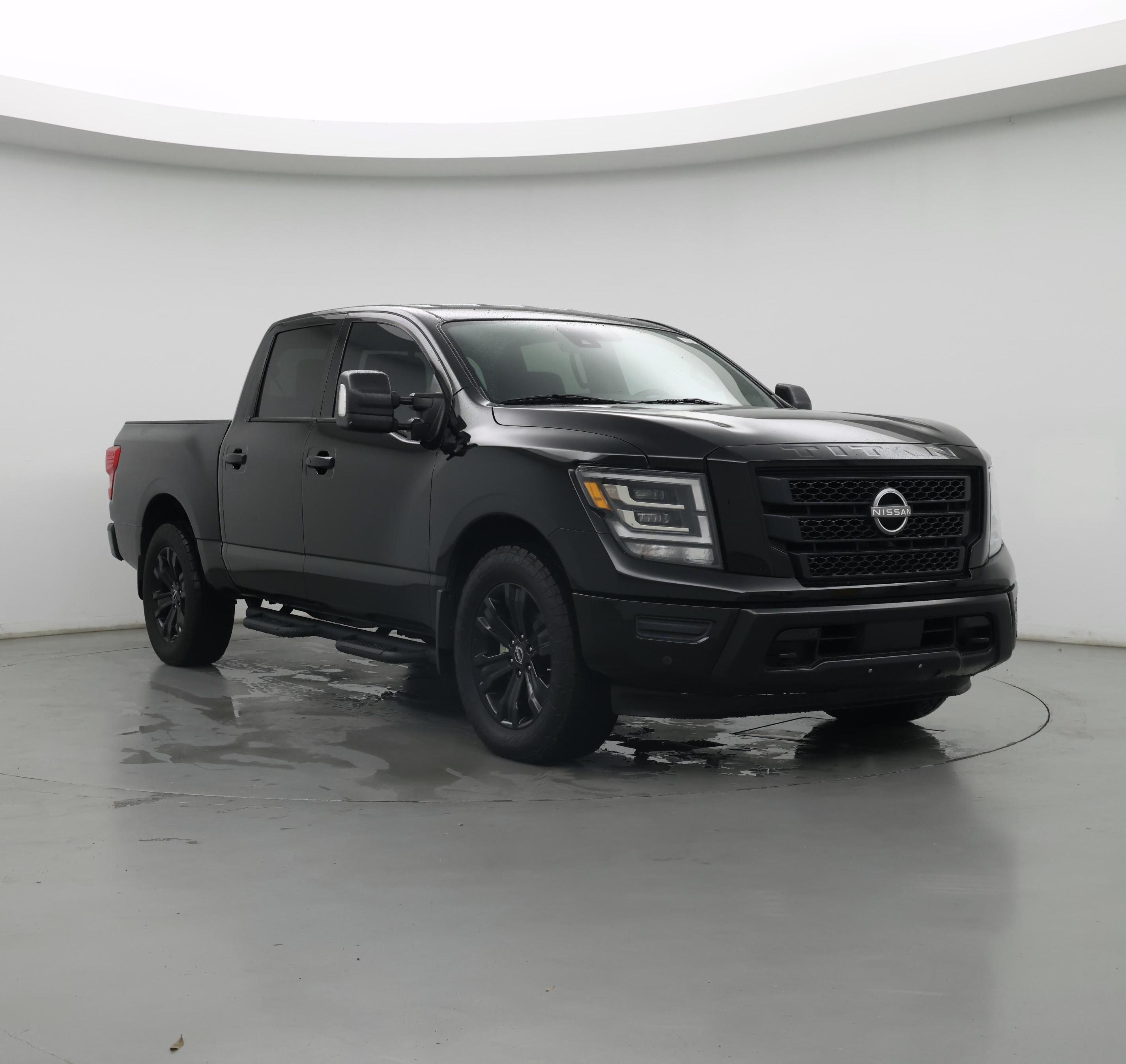 Black 2023 Nissan Titan SV Crew Cab 4WD Pickup Truck Four-Wheel Drive Automatic