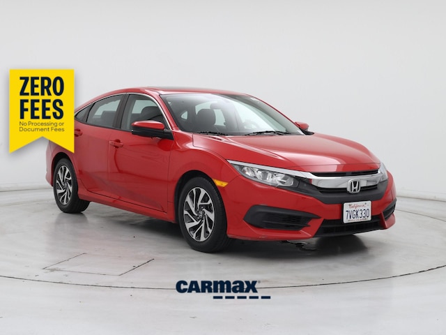 Red 2016 Honda Civic Sedan Front-Wheel Drive Automatic