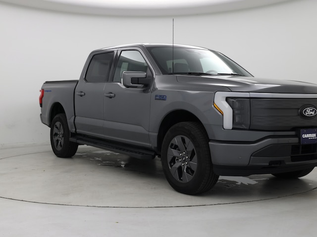 Gray 2024 Ford F-150 Lightning Lariat SuperCrew AWD Pickup Truck All-Wheel Drive Automatic