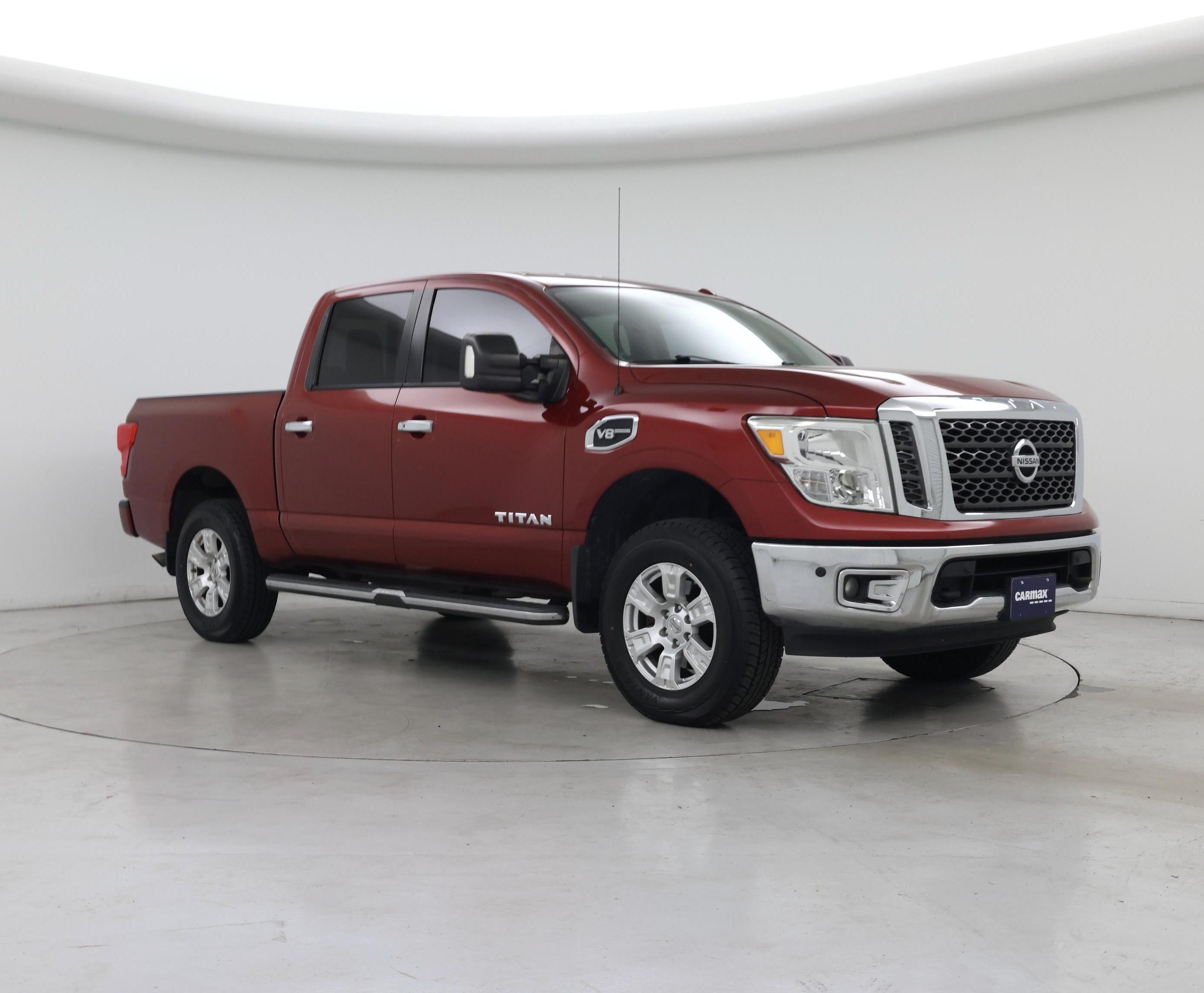 Red 2017 Nissan Titan SV Crew Cab 4WD Pickup Truck Four-Wheel Drive Automatic
