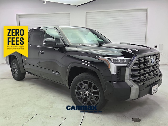 Black 2024 Toyota Tundra Hybrid Platinum HV CrewMax Cab 4WD Pickup Truck Four-Wheel Drive Automatic