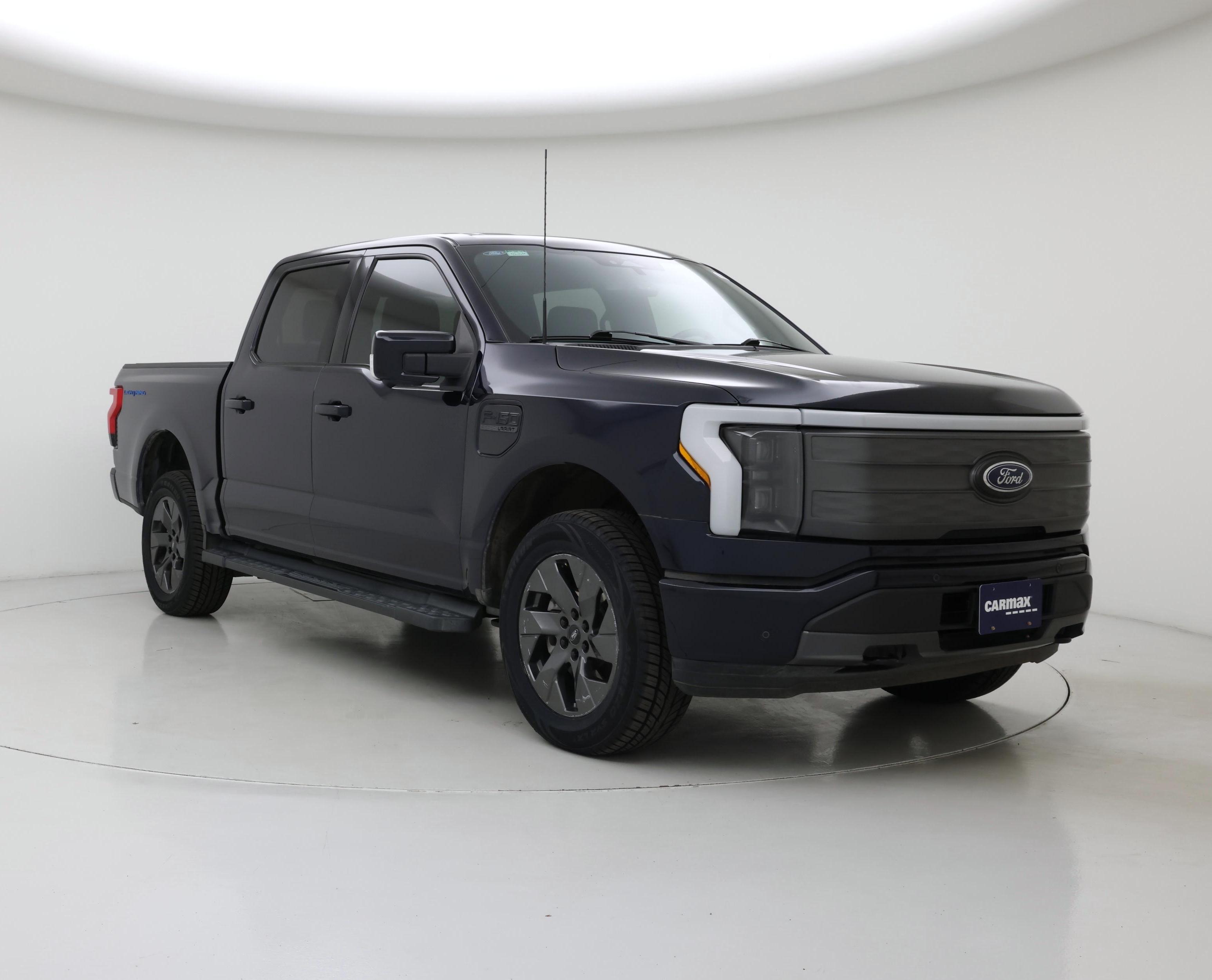 Blue 2023 Ford F-150 Lightning Pickup Truck All-Wheel Drive Automatic