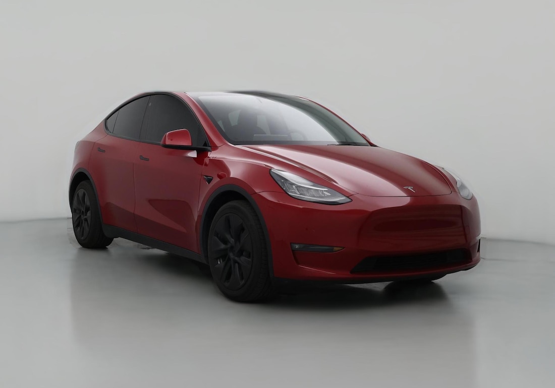 2021 Tesla Model Y Long Range All-Wheel Drive in Red — CarMax photo