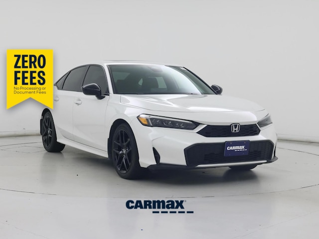 White 2025 Honda Civic Hybrid Sedan Front-Wheel Drive Automatic