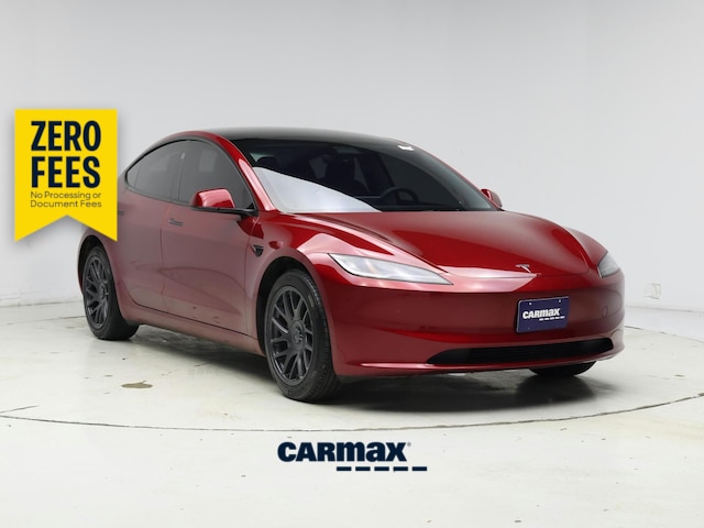 Red 2025 Tesla Model 3 Sedan Rear-Wheel Drive Automatic