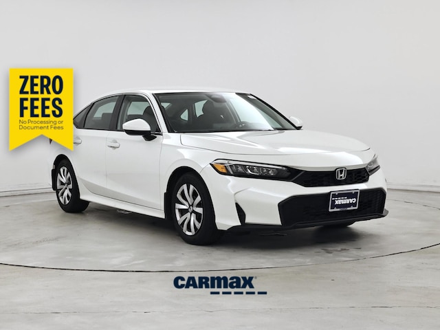 White 2025 Honda Civic LX FWD Sedan Front-Wheel Drive Automatic