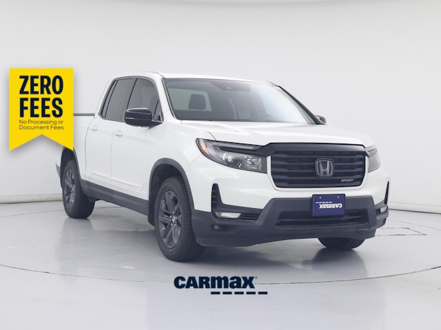 White 2021 Honda Ridgeline Pickup Truck All-Wheel Drive Automatic