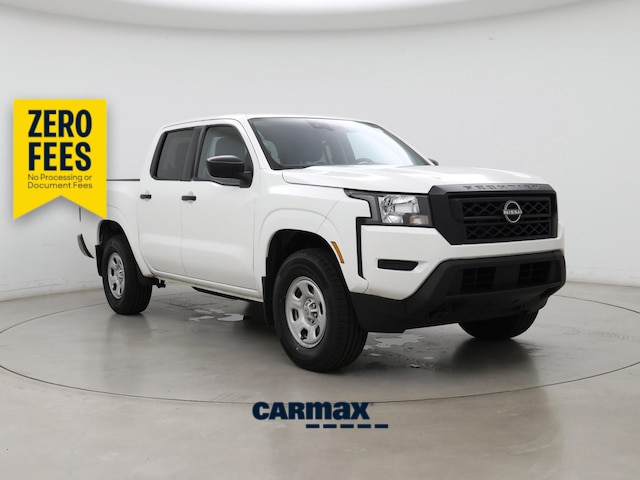 White 2023 Nissan Frontier S Crew Cab 4WD Pickup Truck Four-Wheel Drive Automatic