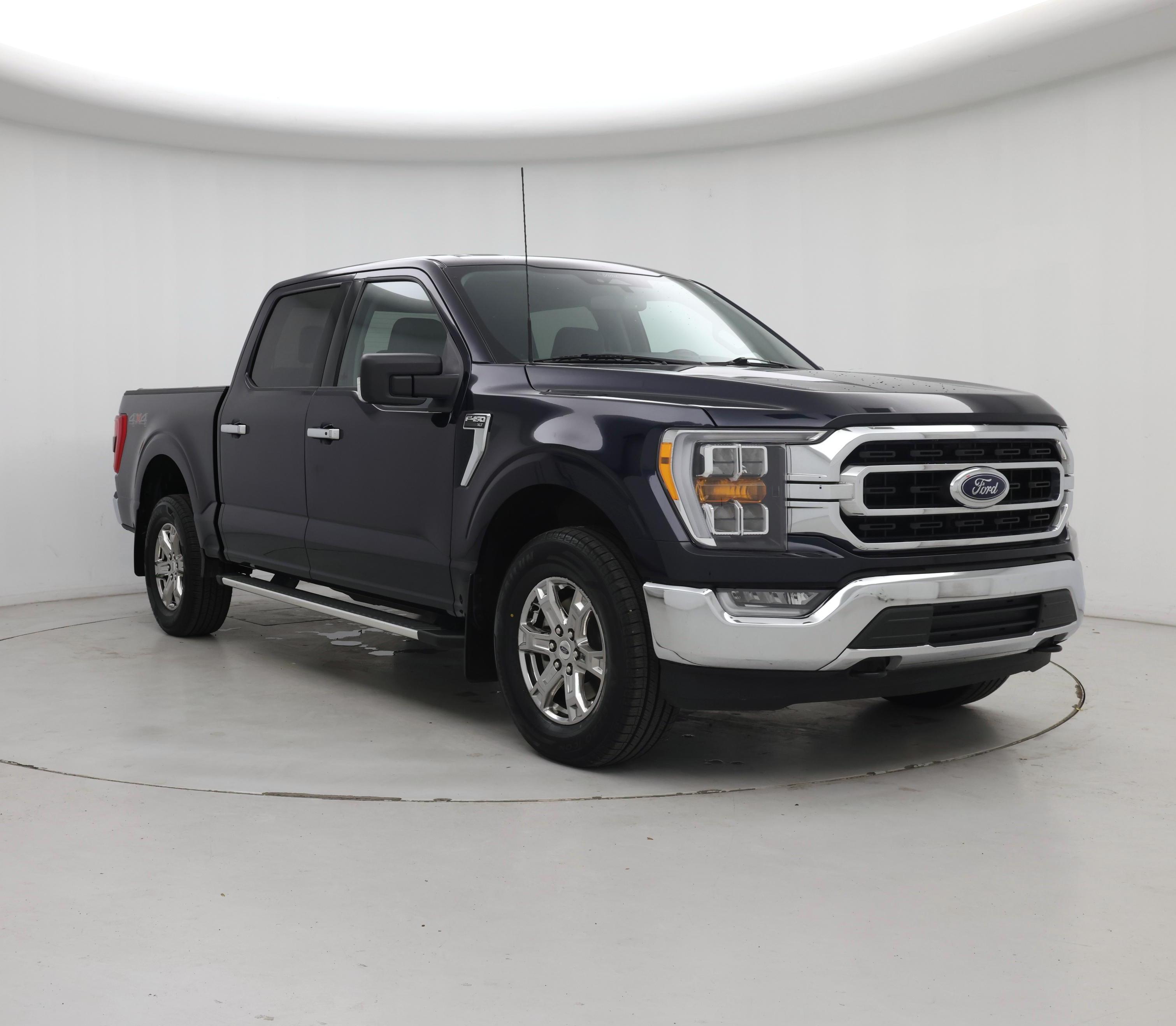 Blue 2022 Ford F-150 Pickup Truck Four-Wheel Drive Automatic