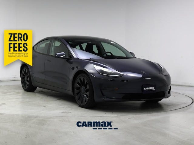 Gray 2022 Tesla Model 3 Performance AWD Sedan All-Wheel Drive Automatic