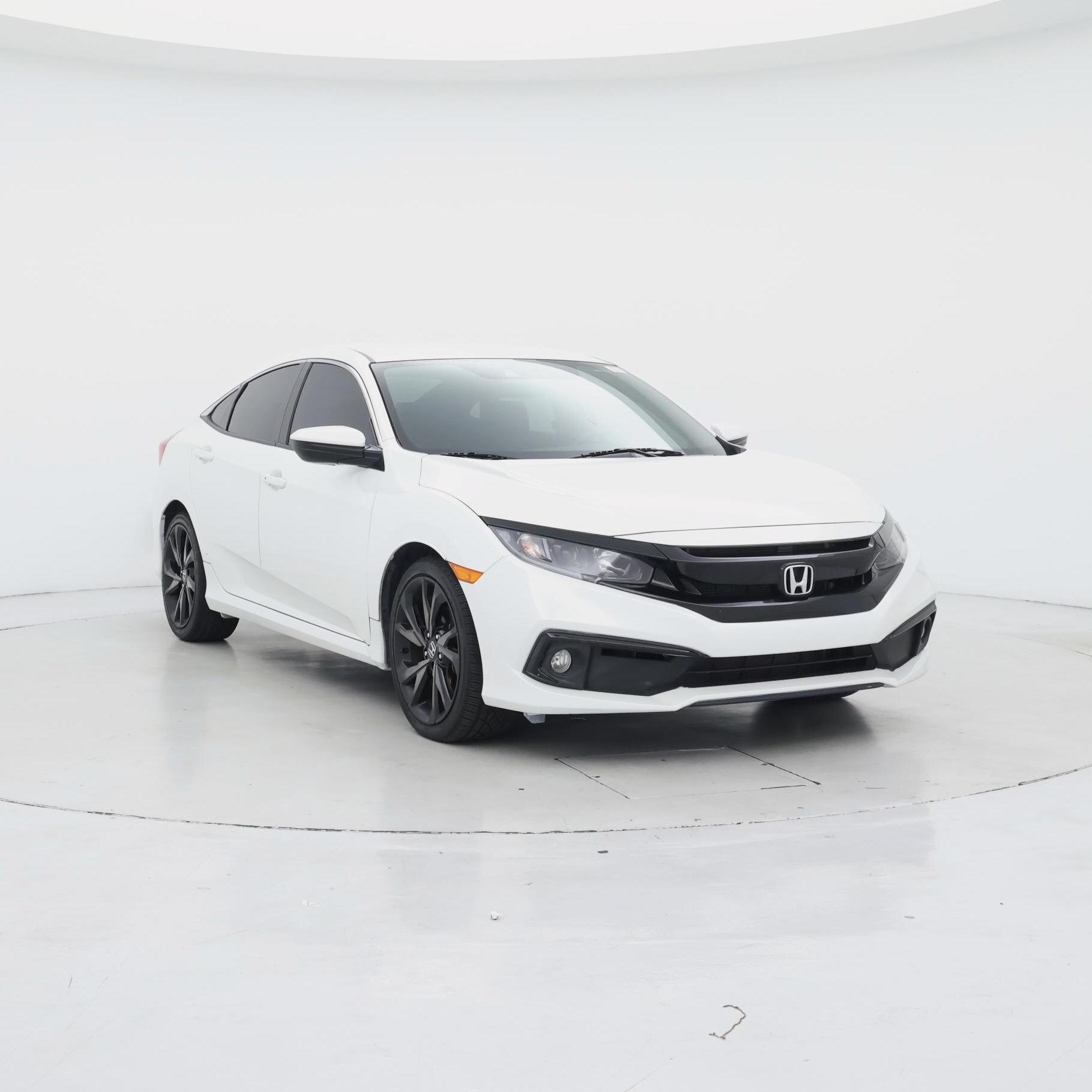 White 2021 Honda Civic Sedan Front-Wheel Drive Automatic