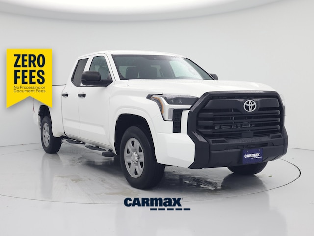 White 2025 Toyota Tundra SR Double Cab 4WD Pickup Truck Four-Wheel Drive Automatic