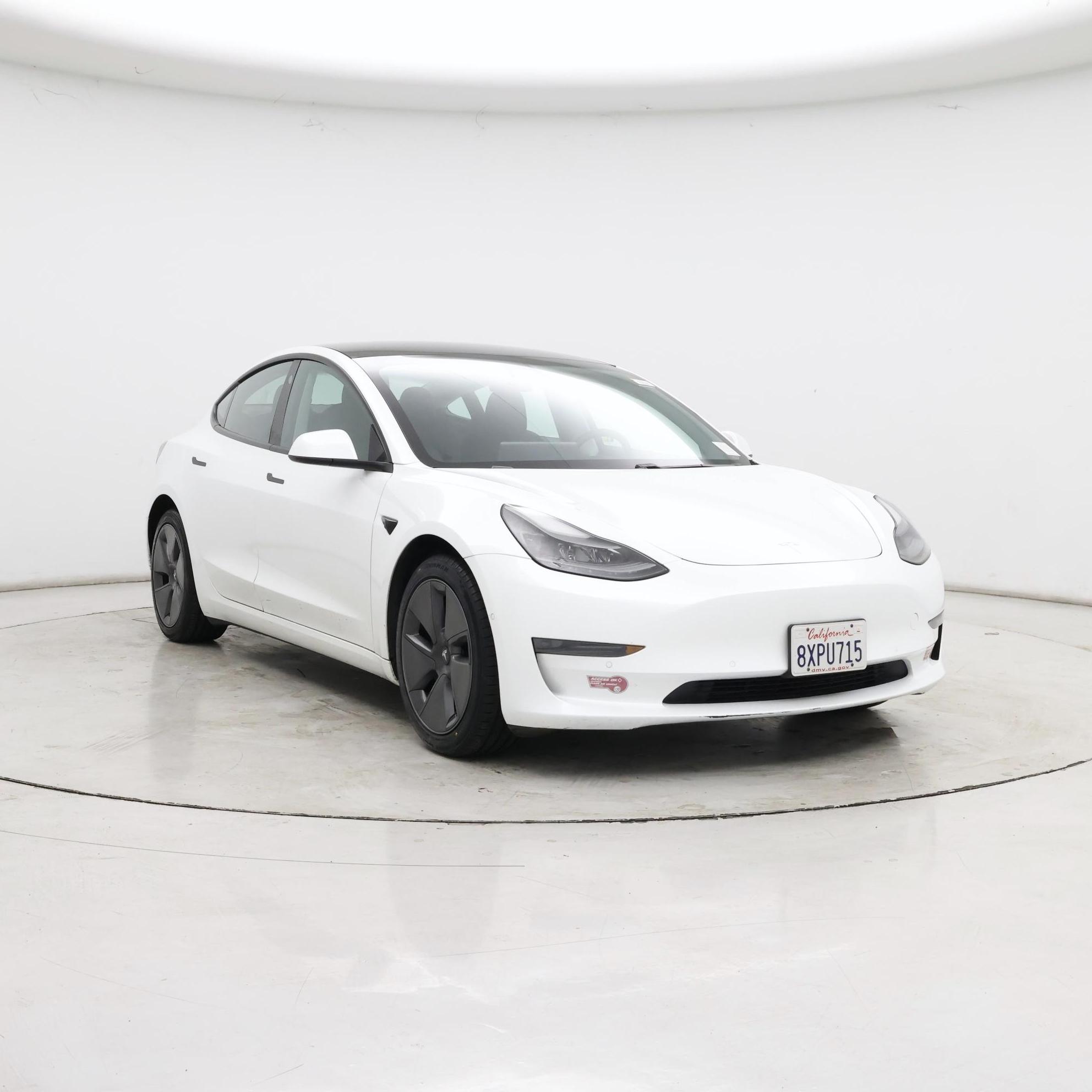 White 2021 Tesla Model 3 Sedan Rear-Wheel Drive Automatic