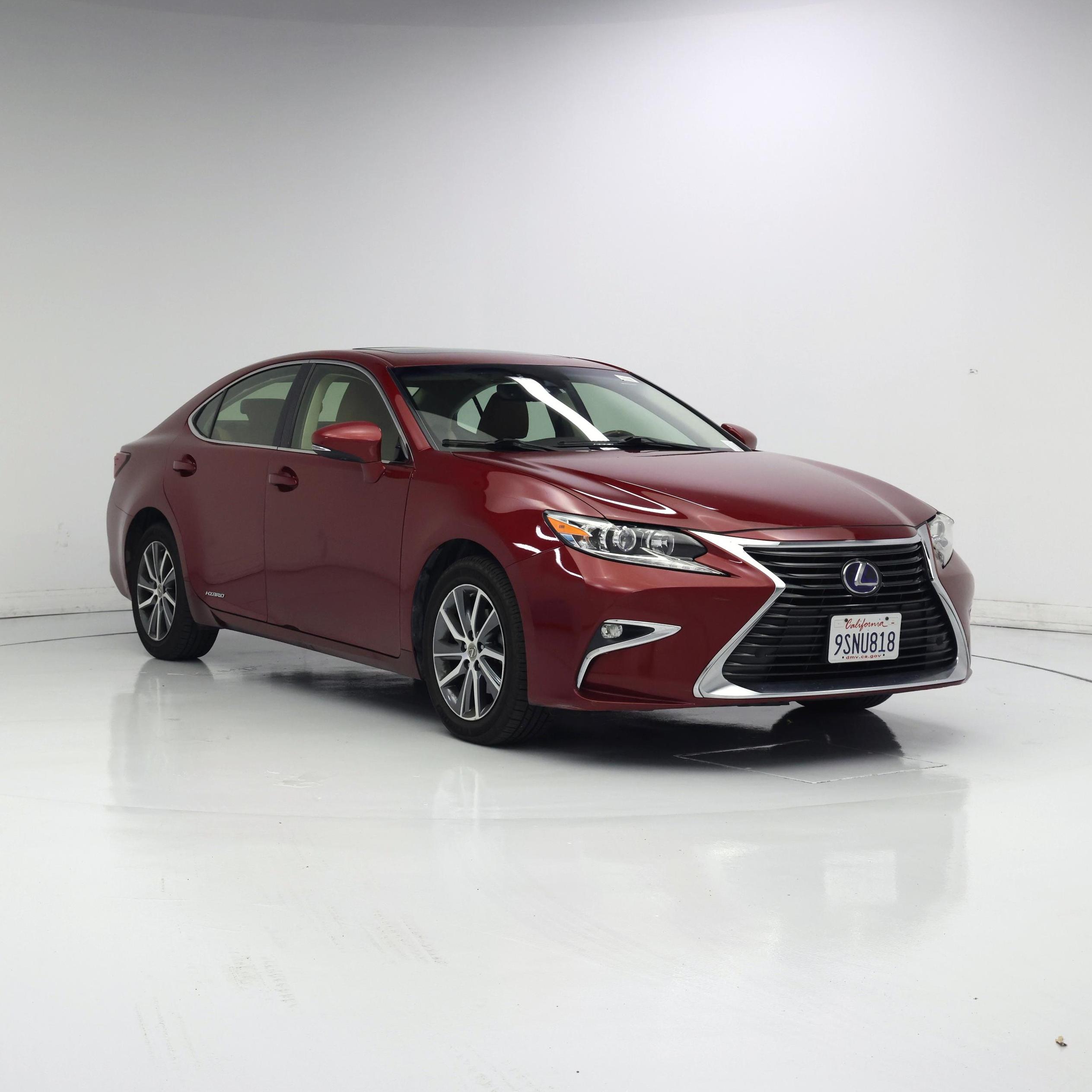 Red (Burgundy) 2016 Lexus ES Hybrid Sedan Front-Wheel Drive Automatic