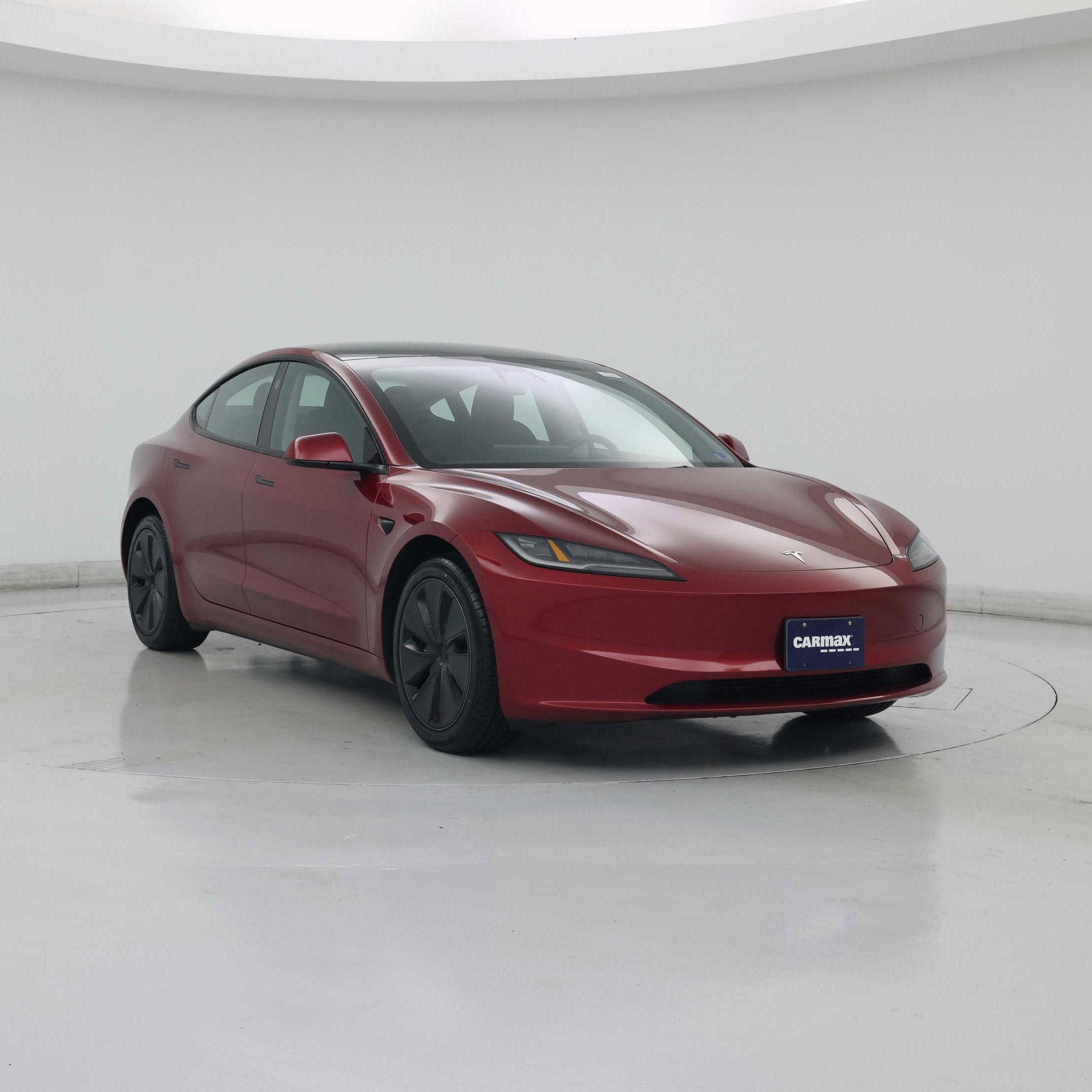 Red 2024 Tesla Model 3 Sedan Rear-Wheel Drive Automatic