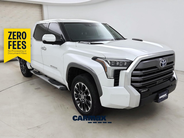 White 2023 Toyota Tundra Hybrid Pickup Truck Four-Wheel Drive Automatic