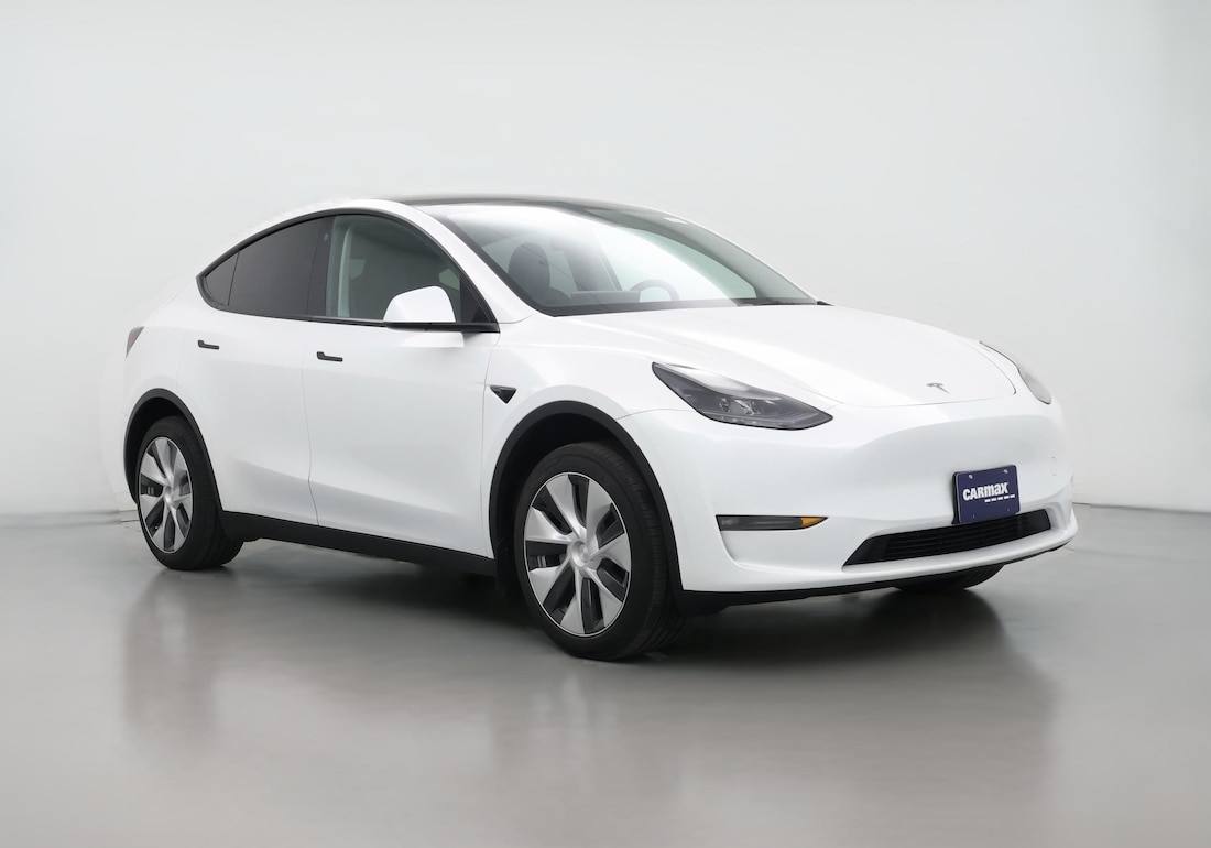 2023 Tesla Model Y Long Range All-Wheel Drive in White — CarMax photo