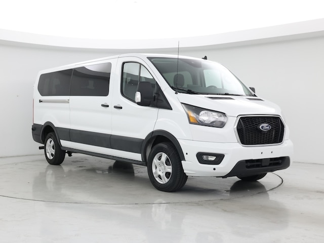 White 2024 Ford Transit Passenger 350 XLT Low Roof LB RWD Van Rear-Wheel Drive Automatic