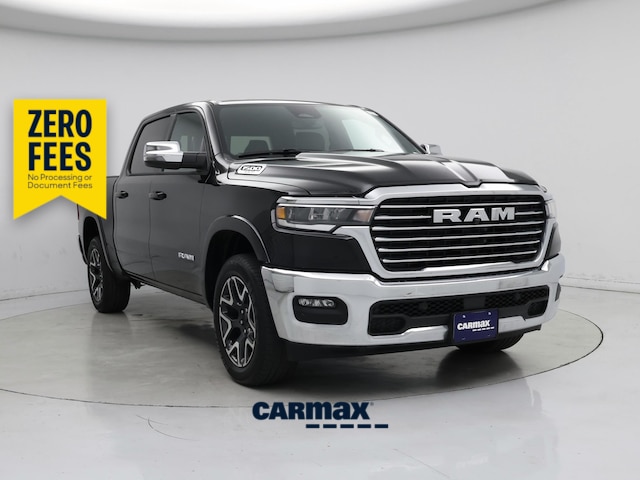 Black 2025 RAM 1500 Laramie Crew Cab 4WD Pickup Truck Four-Wheel Drive Automatic