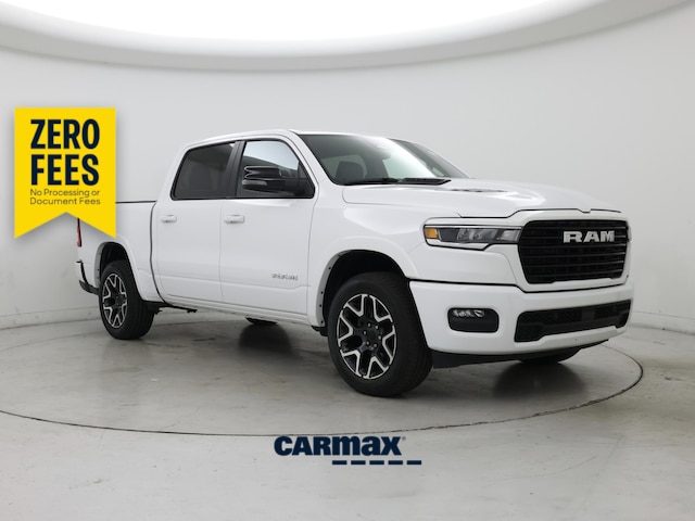 White 2025 RAM 1500 Laramie Crew Cab 4WD Pickup Truck Four-Wheel Drive Automatic