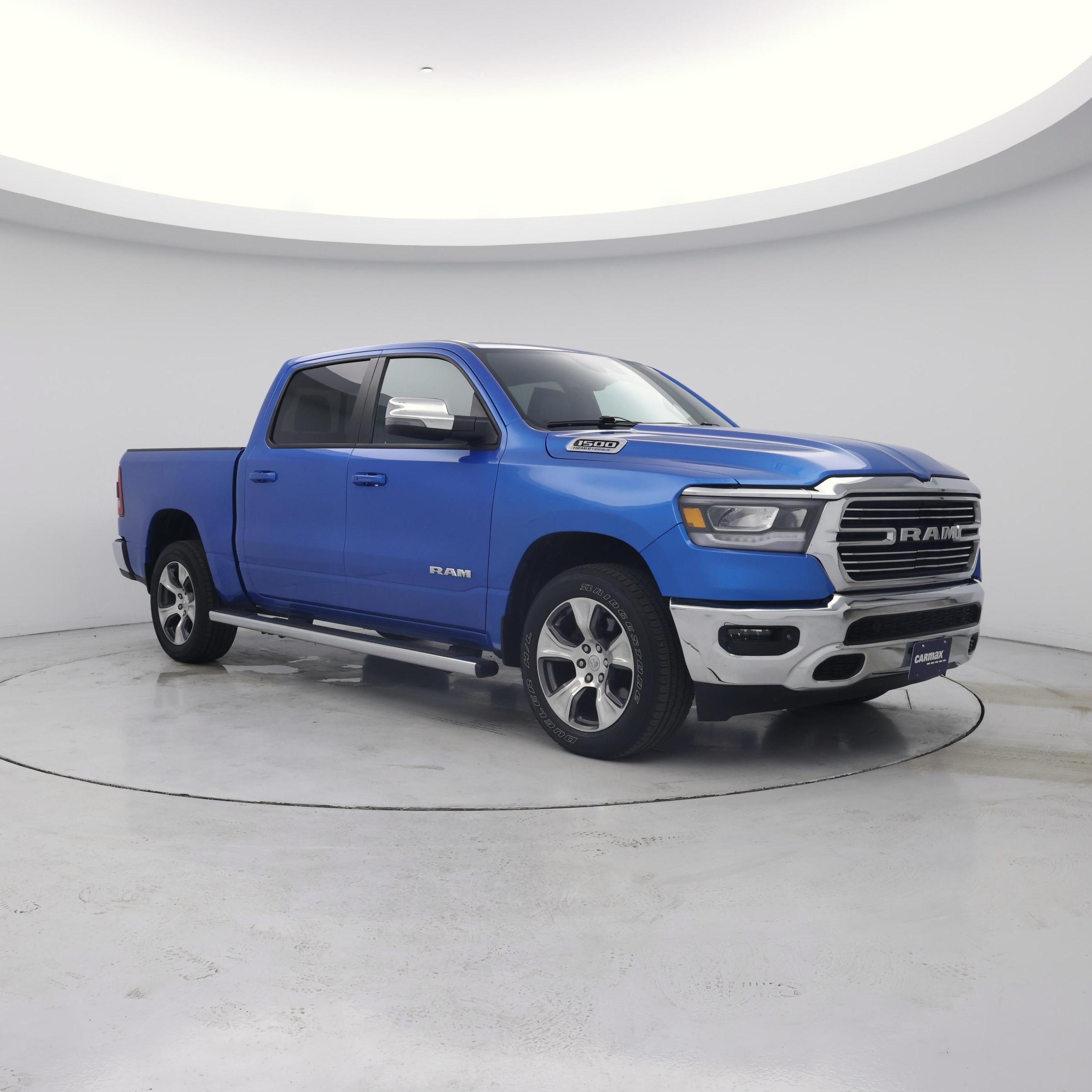 Blue 2023 RAM 1500 Laramie Crew Cab 4WD Pickup Truck Four-Wheel Drive Automatic