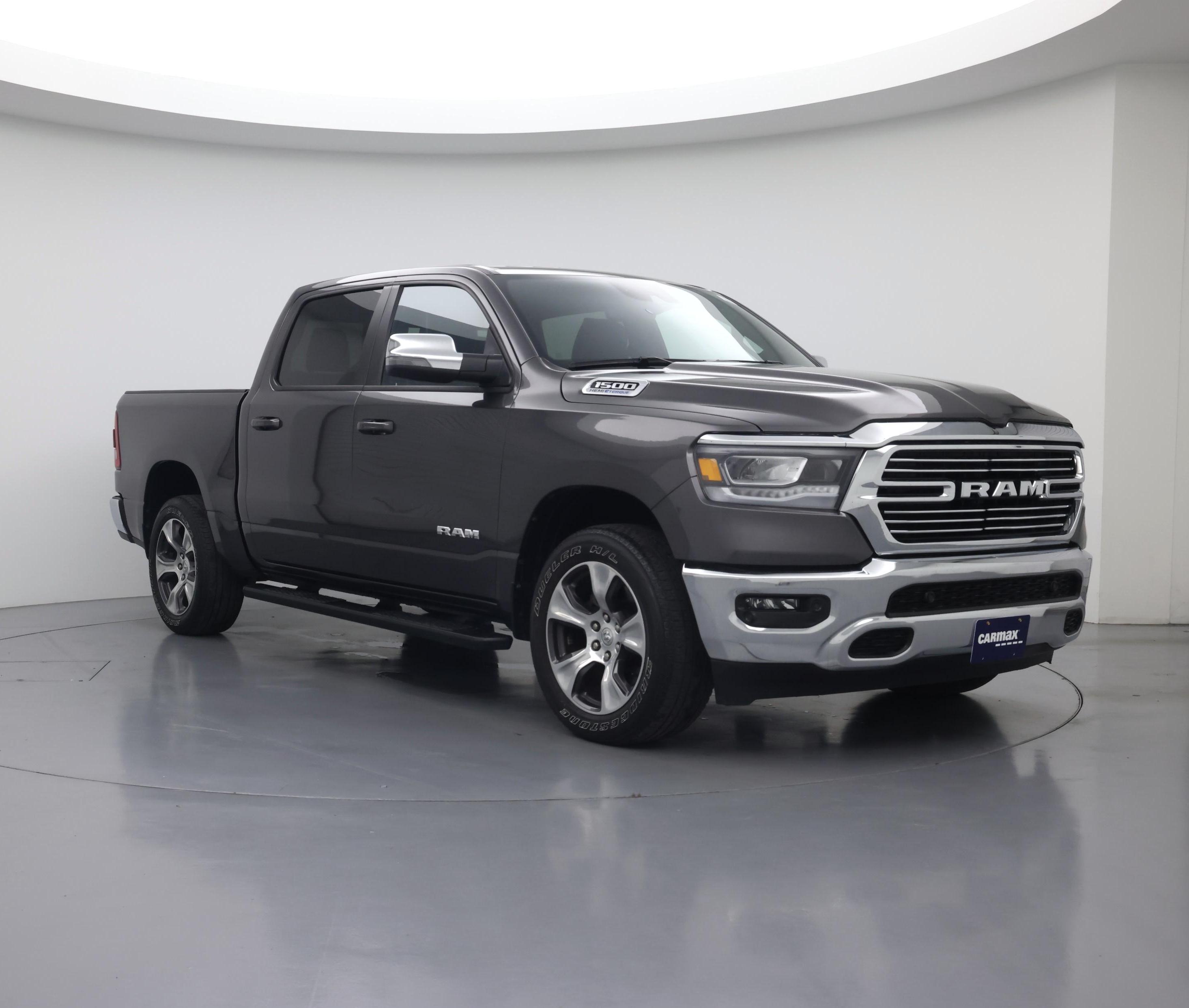 Gray 2023 RAM 1500 Laramie Crew Cab 4WD Pickup Truck Four-Wheel Drive Automatic