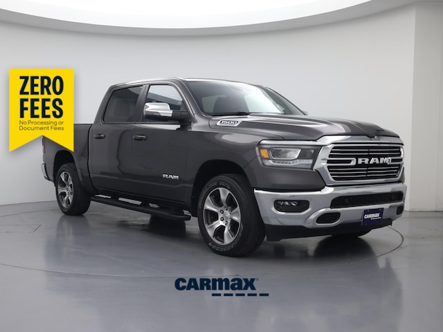 Gray 2023 RAM 1500 Laramie Crew Cab 4WD Pickup Truck Four-Wheel Drive Automatic