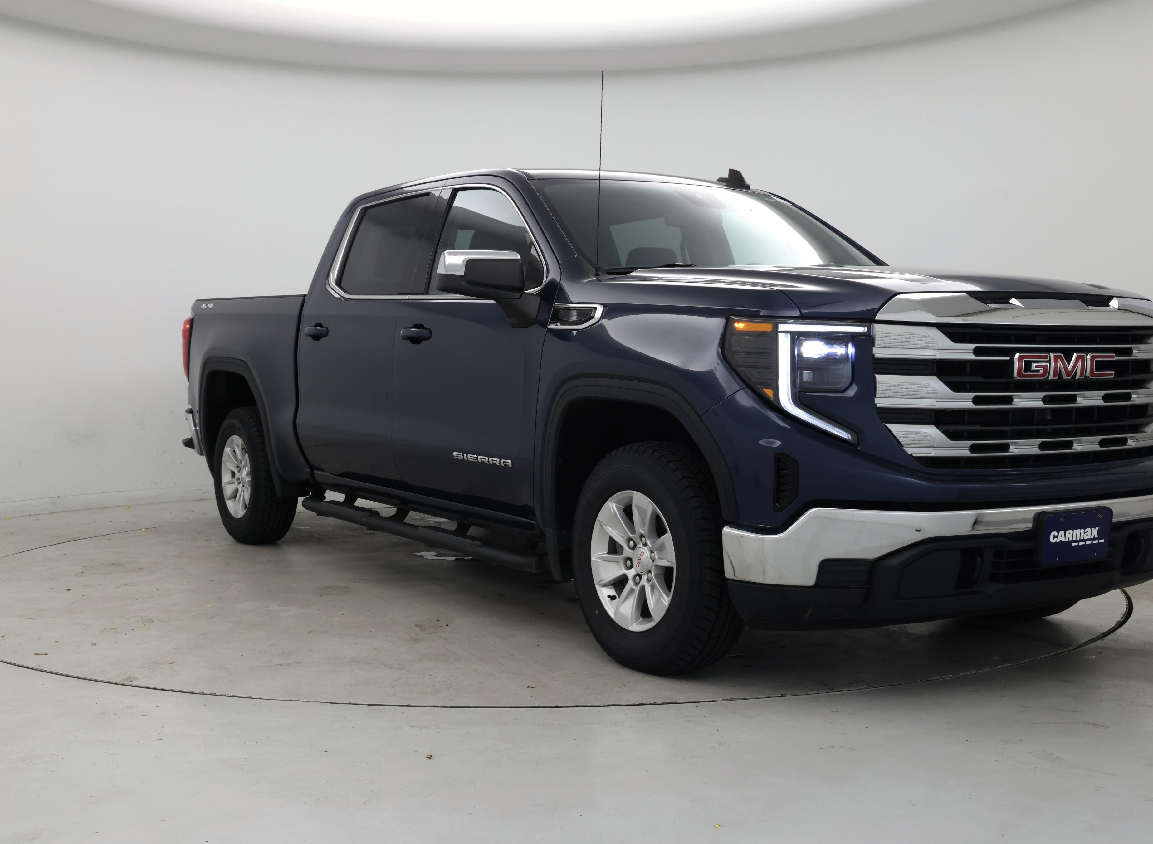 Blue 2022 GMC Sierra 1500 SLE Crew Cab 4WD Pickup Truck Four-Wheel Drive Automatic