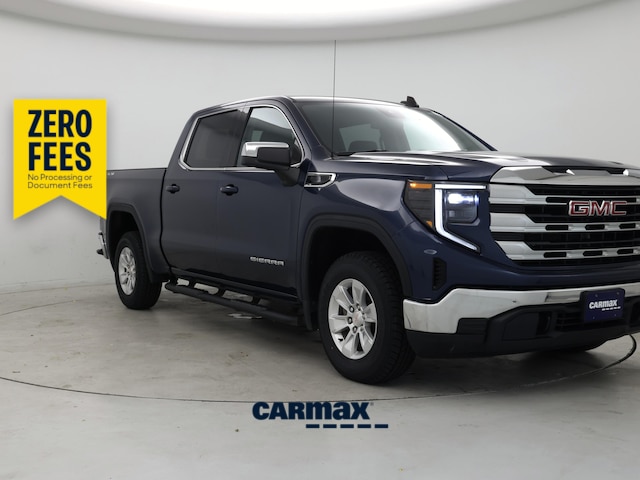 Blue 2022 GMC Sierra 1500 SLE Crew Cab 4WD Pickup Truck Four-Wheel Drive Automatic