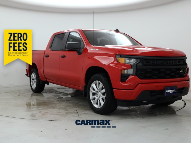 Red 2023 Chevrolet Silverado 1500 Custom Crew Cab 4WD Pickup Truck Four-Wheel Drive Automatic