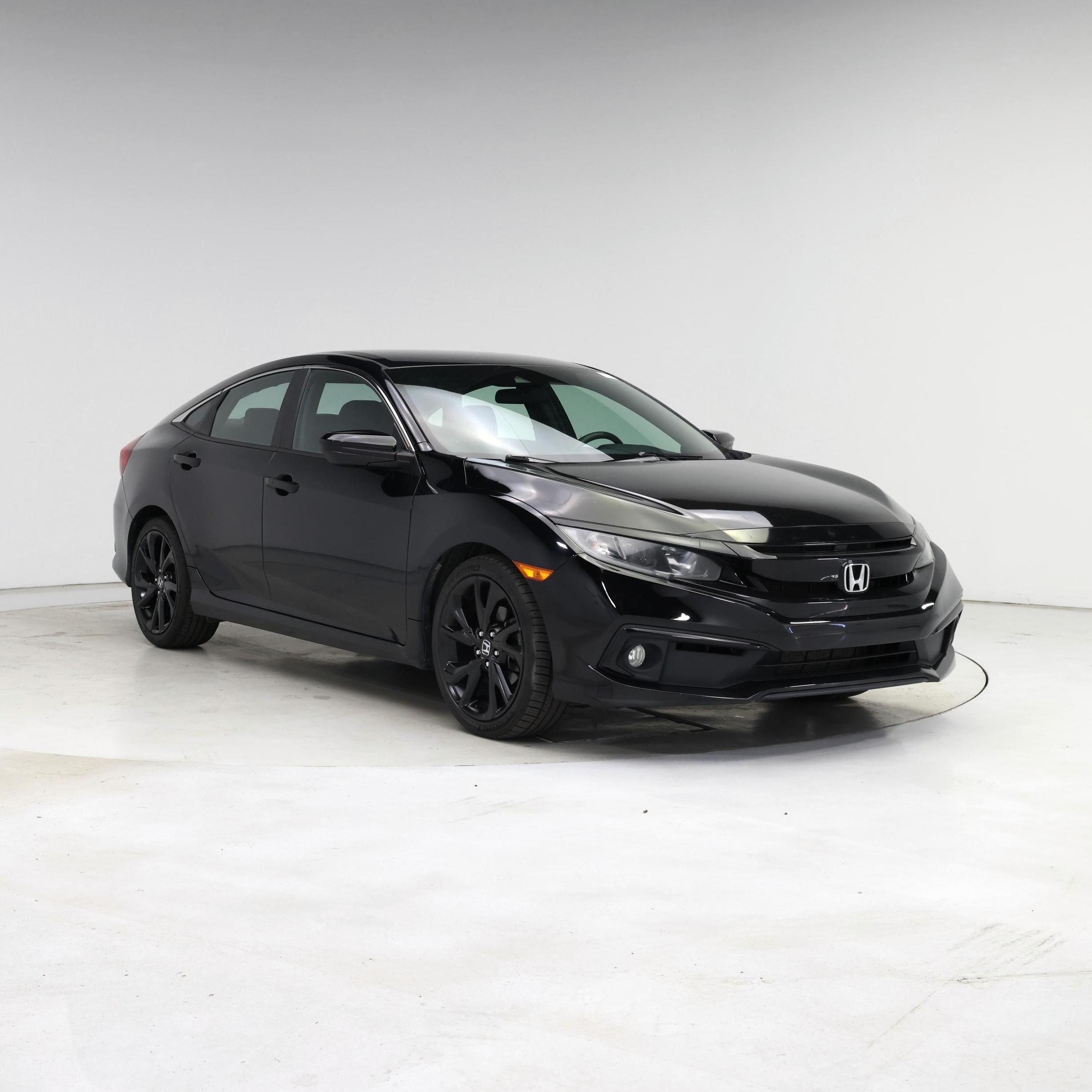 Black 2019 Honda Civic Sedan Front-Wheel Drive Manual