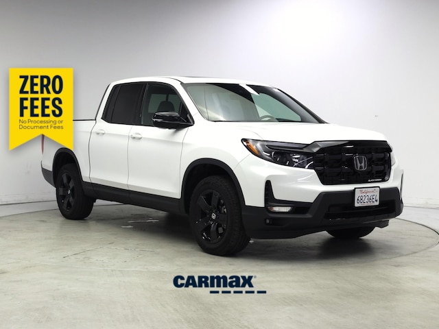 White 2025 Honda Ridgeline Black Edition AWD Pickup Truck All-Wheel Drive Automatic
