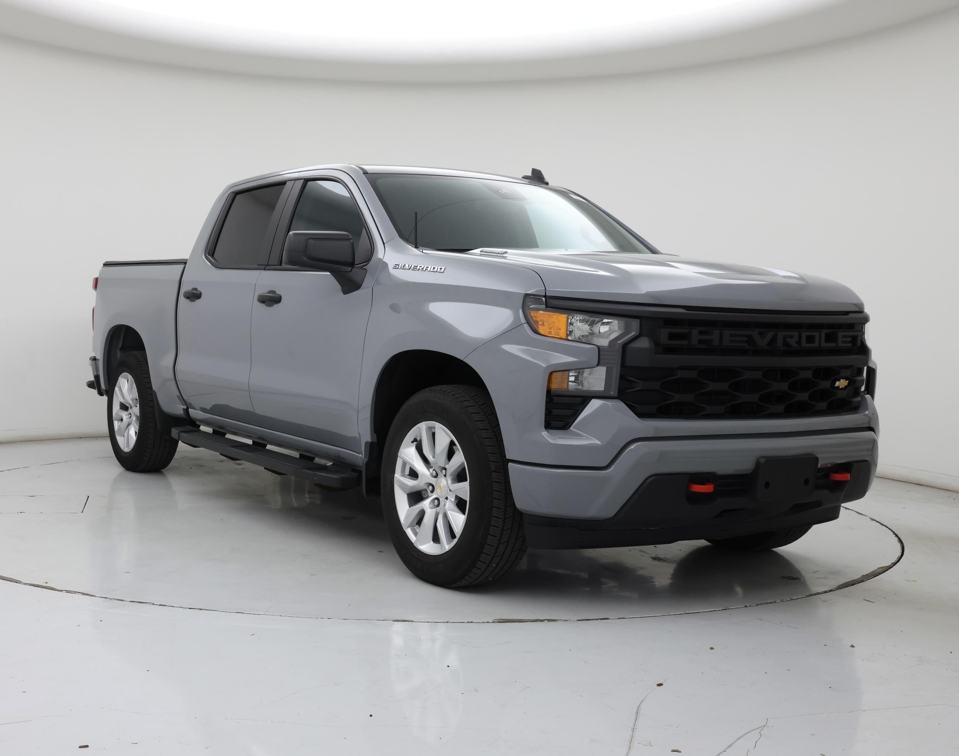 Gray 2025 Chevrolet Silverado 1500 Custom Crew Cab 4WD Pickup Truck Four-Wheel Drive Automatic