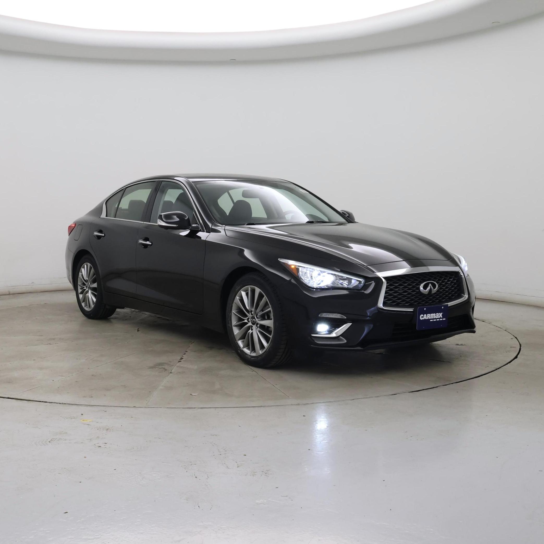 Black 2023 INFINITI Q50 Luxe AWD Sedan All-Wheel Drive Automatic