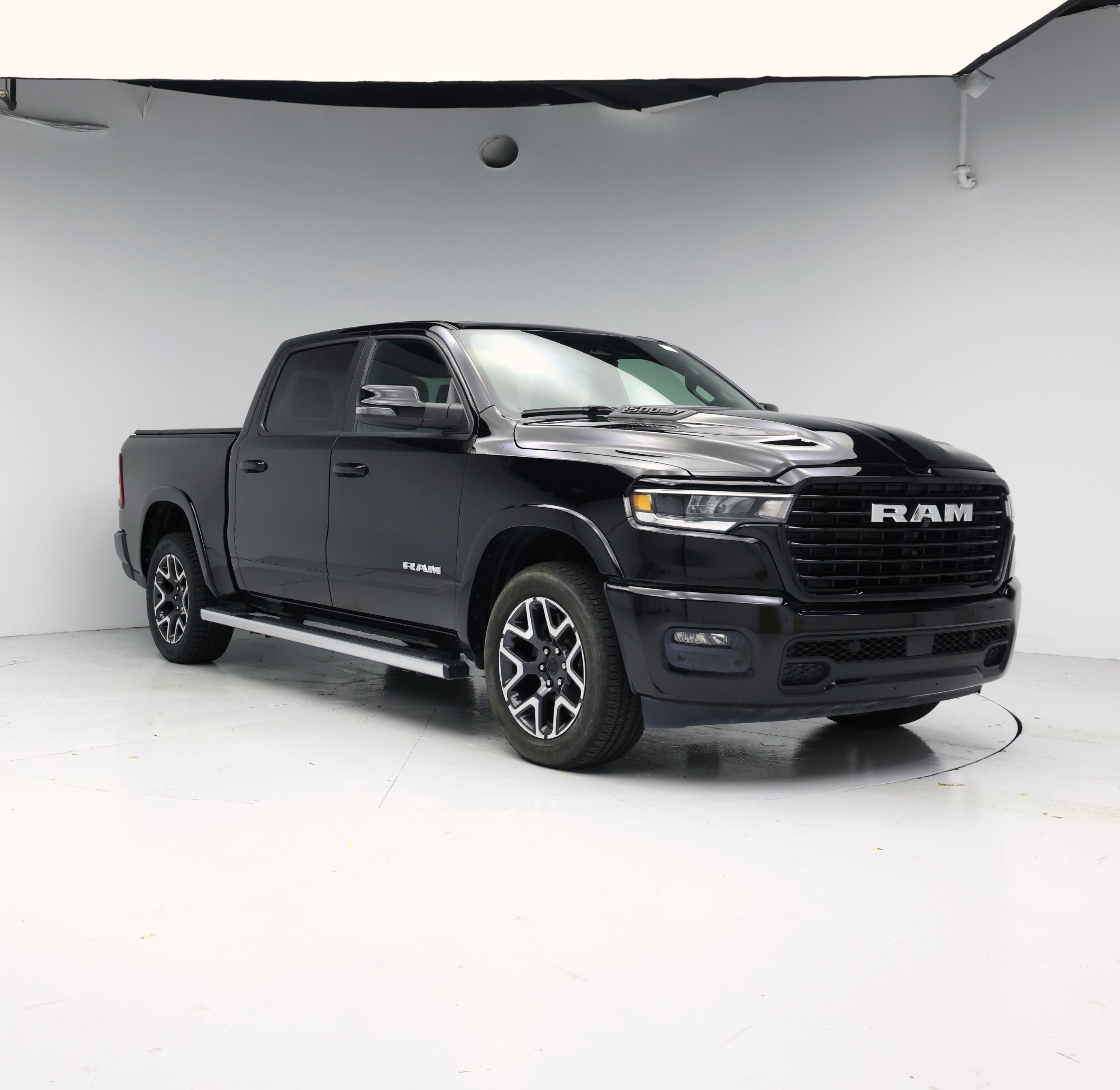 Black 2025 RAM 1500 Laramie Crew Cab 4WD Pickup Truck Four-Wheel Drive Automatic