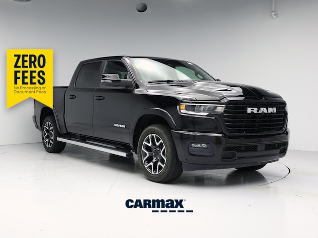 Black 2025 RAM 1500 Laramie Crew Cab 4WD Pickup Truck Four-Wheel Drive Automatic