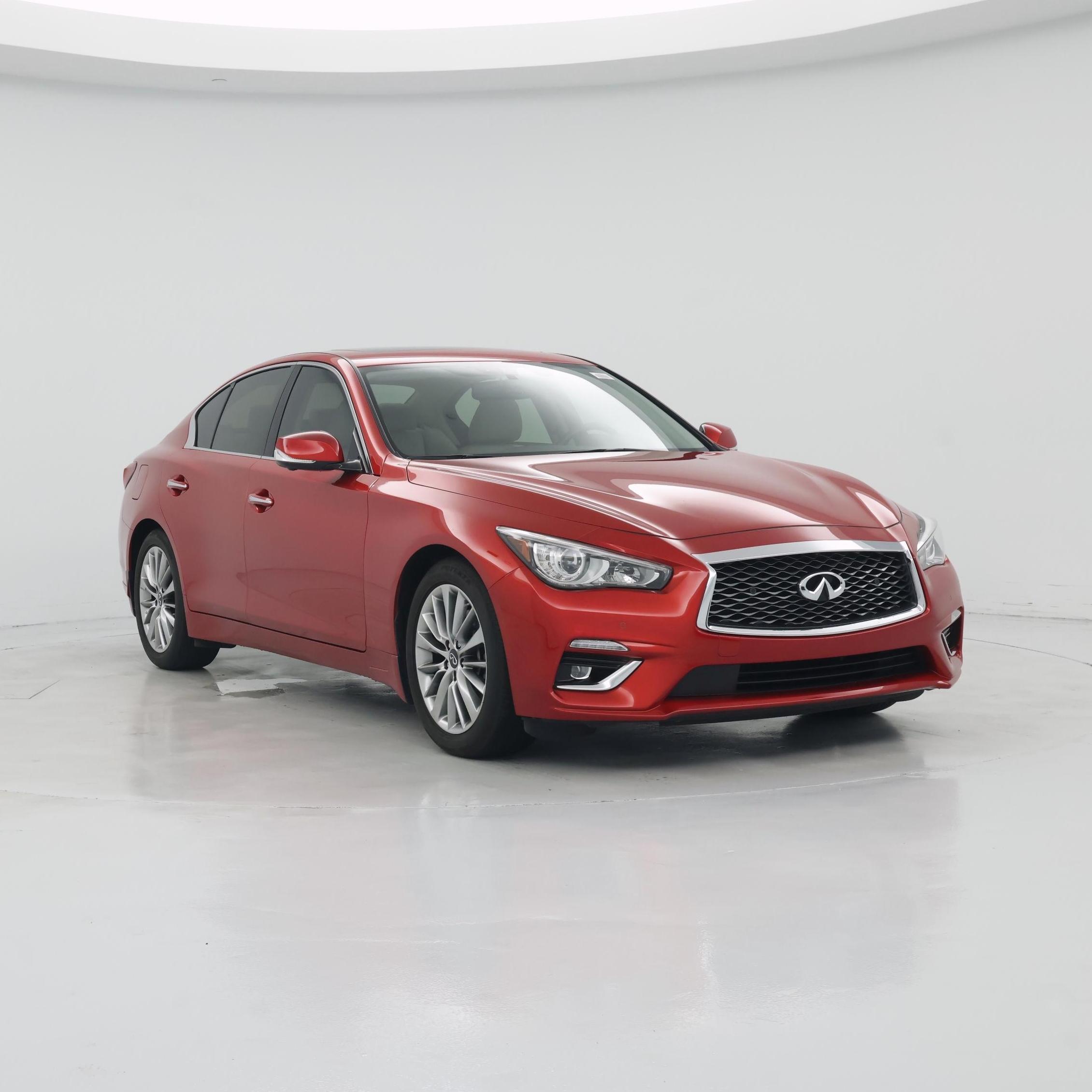 Red 2023 INFINITI Q50 Luxe RWD Sedan Rear-Wheel Drive Automatic