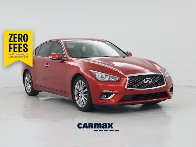 Red 2023 INFINITI Q50 Luxe RWD Sedan Rear-Wheel Drive Automatic